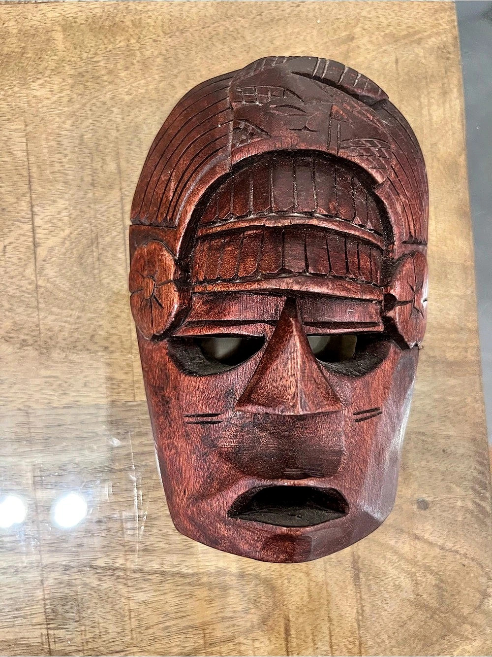 hand-carved wooden tribal face mask